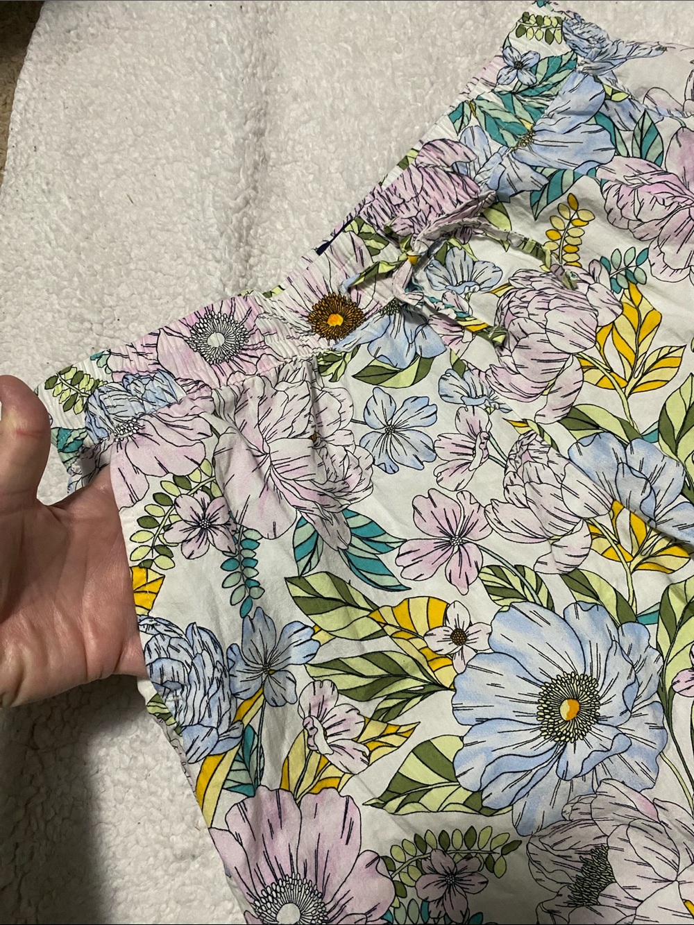 Gap Womens size Lg Floral Cotton Lounge Pants in Pastel Multicolor leafy Print - Picture 4 of 16